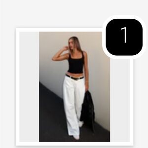 White Fox  Low Rise Wide Leg Jeans NWT - off white